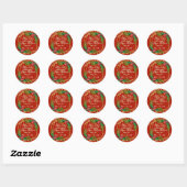 Gold Red Holiday Save The Date Bruiloft Holly Ronde Sticker (Vel)