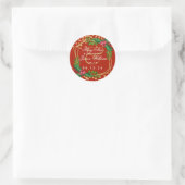 Gold Red Holiday Save The Date Bruiloft Holly Ronde Sticker (Tas)