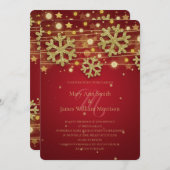 Gold & Red Holiday Weddenschap Save the Date Kaart (Voorkant / Achterkant)