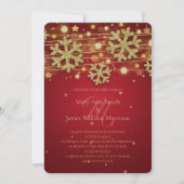 Gold & Red Holiday Weddenschap Save the Date Kaart (Voorkant)