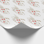 Gold Red Holly Music Notes Merry Christmas Gift  Cadeaupapier (Hoek)