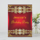 Gold Red Hot Glamor 21e verjaardag Kaart (Staand voorkant)