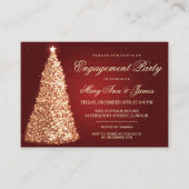 Gold Red Invita, legant kerstfeest Informatiekaartje (Voorkant)