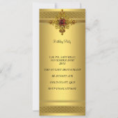 Gold Red Jewel 40th Birthday Party Kaart (Achterkant)