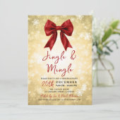 Gold Red Jingle Mingle Christmas Winter Wonder Kaart (Staand voorkant)
