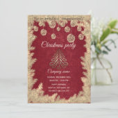 Gold Red-kerstfeestfeest Kaart (Staand voorkant)