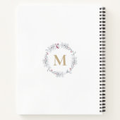 Gold Red Kerstmis met Monogram Sketchbook Notitieboek (Achterkant)