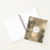 Gold Red Kerstmis met Monogram Sketchbook Notitieboek (Binnen)