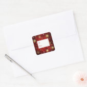 Gold Red Kerstmis Snowflakes Xmas Holiday Vierkante Sticker (Envelop)