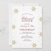 Gold & Red-kerstrepetitie Inbeluitnodiging Kaart (Voorkant)