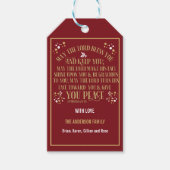 Gold Red kerstzegelnummers 6:24-26 Cadeaulabel (Voorkant)