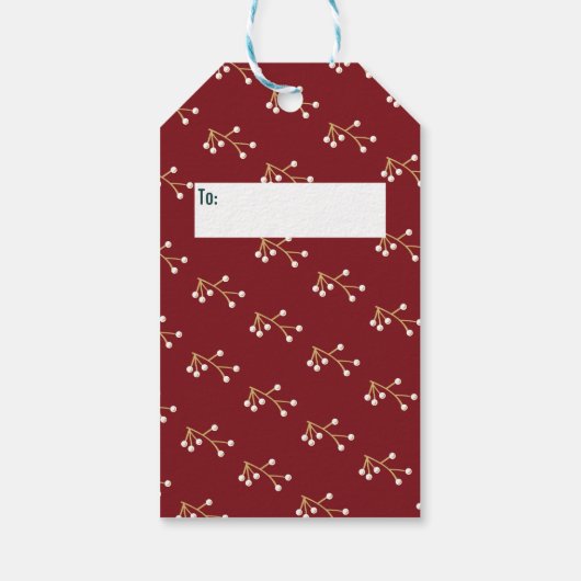 Gold Red kerstzegelnummers 6:24-26 Cadeaulabel (Achterkant)