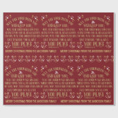 Gold Red kerstzegelnummers 6:24-26 Cadeaupapier (Vlak)