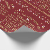 Gold Red kerstzegelnummers 6:24-26 Cadeaupapier (Hoek)