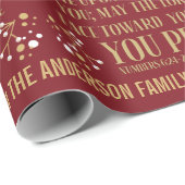 Gold Red kerstzegelnummers 6:24-26 Cadeaupapier (Rol Hoek)