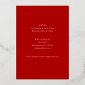 Gold Red Longevity Birthday Folie Invitation (3) Uitnodiging (Achterkant)