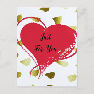 Gold Red Love Heart voor jou Feestdagenkaart