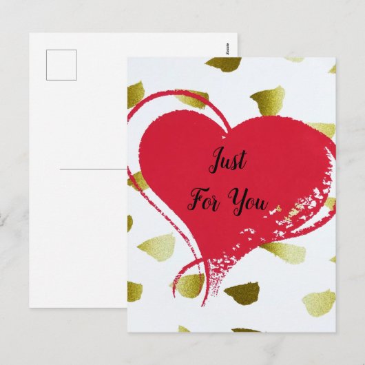 Gold Red Love Heart voor jou Feestdagenkaart (Voorkant / Achterkant)