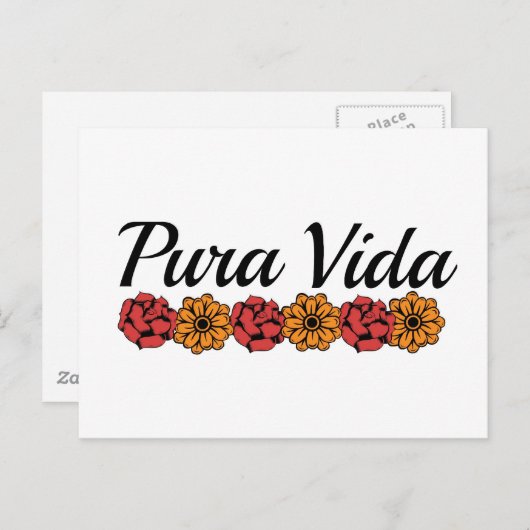 Gold & Red Marigold Pura Vida Briefkaart (Voorkant / Achterkant)