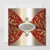 Gold Red Metal zie Birthday Jubileum Kaart (Voorkant)