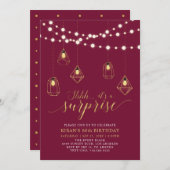 Gold & Red Modern Surprise 60e verjaardag Kaart (Voorkant / Achterkant)