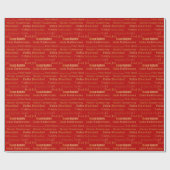 Gold Red Multi Language Merry kerst Cadeaupapier (Vlak)