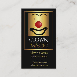 Gold Red Nose Clown Logo Visitekaartje