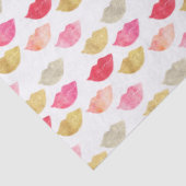 Gold Red Pink Waterverf Lips Tissuepapier (Detail)