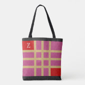 Gold Red Pink zwarte glitter Mode Aangepast Initia Tote Bag (Achterkant)