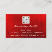 Gold Red Quality Nails Script QR Code Logo Visitekaartje (Achterkant)