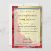 Gold & Red Rose-weddenschappen Kaart (Achterkant)