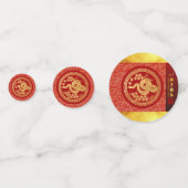 Gold Red Snake papercut 2025 Golden Party Confetti (Voorkanten)