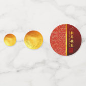 Gold Red Snake papercut 2025 Golden Party Confetti (Achterkanten)