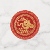 Gold Red Snake papercut 2025 Golden Party Confetti (Kleine voorkant)