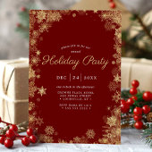 Gold Red Snowflake Winter Corporate Holiday Kaart