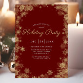 Gold Red Snowflake Winter Corporate Holiday Kaart