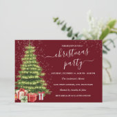 Gold Red Sparkle-boom verlicht kerstfeest Kaart (Staand voorkant)