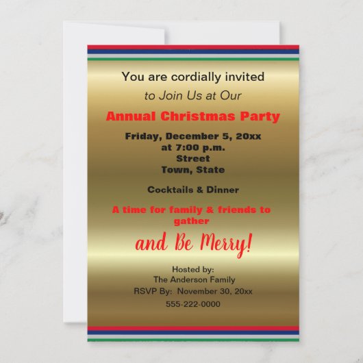 Gold Red Striged Aankondiging (Voorkant)