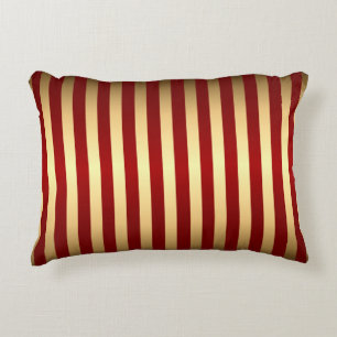 Gold Red Stripes Pattern Decoratief Kussen