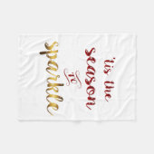 Gold Red Tis The Season To Sparkle Handwriting Fleece Deken (Voorkant (Horizontaal))