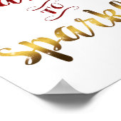 Gold Red Tis The Season To Sparkle Handwriting Poster (Hoek)