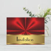 Gold Red Uitnodiging Elke partij (Staand voorkant)
