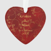 Gold Red Vine-fotosjabloon Ornament (achterkant)