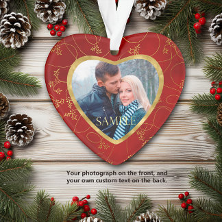 Gold Red Vine-fotosjabloon Ornament