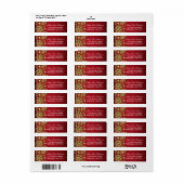 Gold Red Winter Birthday Return-adres Etiket (Full Sheet)