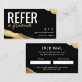 Gold Refer een vriendenkaart Visitekaartje (Voorkant / Achterkant)