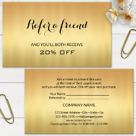 Gold Reference Vertel een vriend Visitekaartje Aanbevelingskaartje