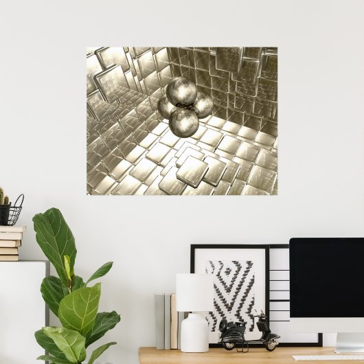 Gold Reflecterende kamer Poster (Thuiskantoor)