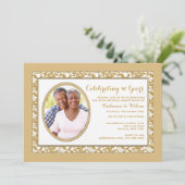 Gold Reflection Fotouitnodiging Kaart (Staand voorkant)