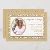 Gold Reflection Fotouitnodiging Kaart (Voorkant / Achterkant)